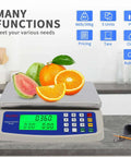 Pro Grade Digital Kitchen Scale 30Kg Commercial Food Scale 66Lb For Baking Bread And Meat, Stainless Steel, Price Computing LCD Display