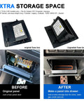 Comparison of original and upgraded Subaru Dope Fuse Box Coin Holder And Orange Storage Tray for Crosstrek XV Forester Legacy models.