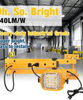 Ultra Bright 30W LED Dock Light With 40 Inch Folding Double Arm Built In Receptacle 4200 Lumens in industrial warehouse