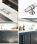 Brushed Nickel Cabinet Handles And Drawer Knobs 5 Pack Zinc Alloy Furniture Pulls in sleek modern kitchen cabinets