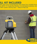 Self Leveling Rotary Laser Kit With Tripod HL450 Receiver GR151 Case And Alkaline Batteries Rugged IP66 Jobsite Performance No Fuss One Button Operation Fast Setup Precision For Grading And Alignment, rotary laser on tripod