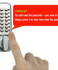 Keyless Entry Mechanical Deadbolt Lock With Passcode Required For Locking And Unlocking, thumb turn knob, silver finish