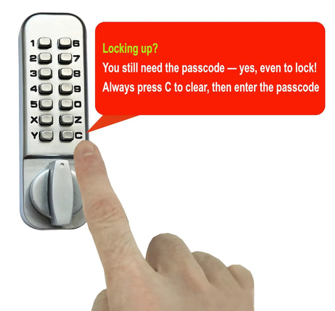 Keyless Entry Mechanical Deadbolt Lock With Passcode Required For Locking And Unlocking, thumb turn knob, silver finish