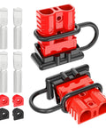 Anderson Quick Connect 120A Red Plug Kit for 2-6 AWG Battery Cables, 12V-36V Winch Wiring, shown with connectors and sleeves