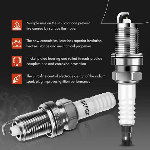 Iridium spark plugs for Four Ignition Coil Packs And Iridium Spark Plugs For Jeep Compass Patriot, Dodge Journey, Avenger, Caliber, Chrysler 200 And Sebring, Plug And Play Ready For 2007 Through 2017 Compass Patriot And 2009 Through 2019 Journey.
