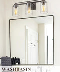 Industrial 3 Light Vanity Light Fixture For Bathroom Over Mirror In Oil Rubbed Bronze Finish Dope Farmhouse Style Wall Sconce