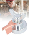 Heavy Duty Magnetic Welding Grounding Clamp With Secure Grip For Fast Setup And Portability Plus Steel Build For Strong Stability On Any Metal Job Site close-up of steel clamp with magnetic grip.