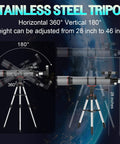 High Powered 90mm Refractor Telescope With 800mm Focal Length on stainless steel tripod with adjustable height