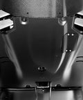 Crush Proof Hydroformed Aluminum Skid Plates For Tesla Model Y Front And Rear With Thick Acoustic Foam To Zero Out Road Noise And Shield Critical Axles During Rough Drives 2020 To 2025, underside view showing smooth surface and fasteners.