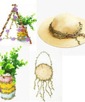 Craft items and decor made using Natural Green Leaf Jute Twine Rope 2mm 3-Ply, 33 Feet Heavy Duty Hemp String For Hanging, DIY projects.