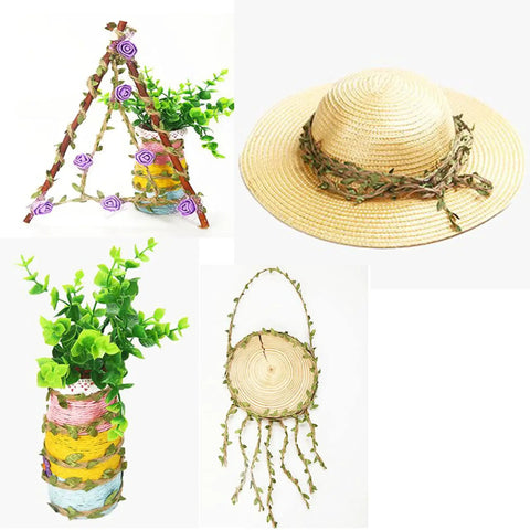 Craft items and decor made using Natural Green Leaf Jute Twine Rope 2mm 3-Ply, 33 Feet Heavy Duty Hemp String For Hanging, DIY projects.