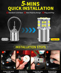 1156 1141 7506 BA15S LED Bulbs White, 10 Pack, 54 SMD 3014 LED Chips installation guide and comparison with original bulb