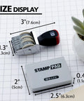 Hassle Free Rotating Date Stamp With Separate Black Ink Pad For Filing Invoices And Papers 12 Year Band Range No Sweat Setup dimensions and size display.