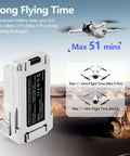 Two Pack 3850mAh Intelligent Flight Battery For DJI Mini Drones, Up To 51 Minutes Of Flight Time, LiPo, desert background