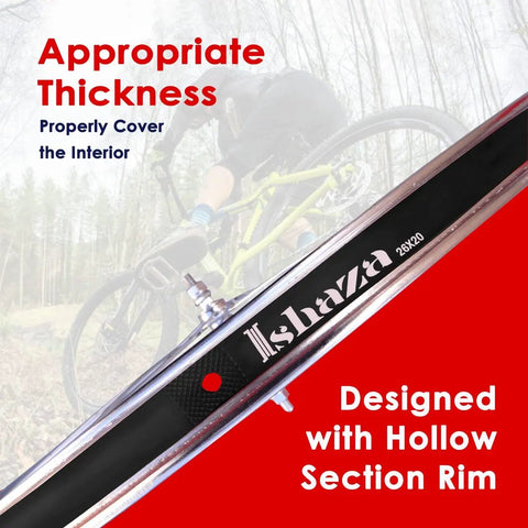 Pack Of 2 Red Rim Strips For 26 Inch Wheels 20 Mm Wide High Pressure Puncture Resistant Elastic PVC Rim Tape on a bike