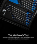 75-Degree Deep Offset Double Box End Wrench Set, SAE 1/4 To 1 In, 7-Piece in Mechanic's Tray for Automotive and DIY