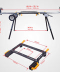 Lightweight Universal Miter Saw Stand With 330 Lb Capacity, adjustable legs, quick-release brackets, model WK-MS050B diagram