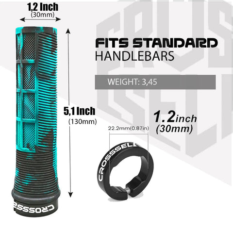 Dual Color Lock On MTB Grips For Mountain Bike BMX And E Bike Non Slip Shock Absorbing Grips For 22.2mm Bars size detail