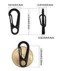 Mini Carabiner Clip 10 Pack Aluminum Alloy Tiny Spring Snap Hooks For Paracord EDC Keychains And Backpack Gear size comparison
