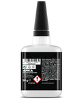 Back view of Ultra Fast Dry 3D Printer Glue For PLA, ABS, PETG, TPU, Nylon And ASA, 1.76 Oz XXL, clear adhesive bottle label