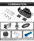Combination of beefed-up winch mounting bracket plate with 4 7 8 inch winch roller fairlead cable guide for Honda Pioneer