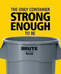 Heavy-Duty 10-Gallon Yellow Round Trash Can For Outdoor Use, Built Tough For Landscapers with venting channels.