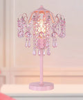 Dope Modern Table Lamp With Chrome Metal And Clear Crystal Shade For Bedroom, Living Room Or Office, pink design
