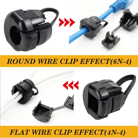 12 Pack Black Strain Relief Cord Connectors Set For Office And Home Cable Management Nylon Round Insulating Cable Bushes Fits 6N-4 And 4N-4 Power Cords Durable Easy Install Keeps Cables Neat And Tidy, 6N-4 and 4N-4 shown