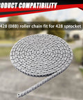 Coiled 428 Roller Chain Kit For Sliding Gate Opener, 20 Feet, 474 Links With Chain Breaker Tool, 08B Standard Chain