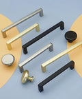 Dope Three Size Cabinet Pulls Set In Brushed Nickel Black And Matte Gold Finish Sleek Drawer Handles Assorted Colors
