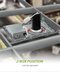 6 Pack New Construction Recessed Light Mounting Plate Kit With Extendable Hanger Bars showing J-Box position secured