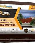 Heavy Duty 16 Mil Tarp Cover 20x40 Feet Brown Weatherproof And Waterproof Tear-Proof And Rot-Proof packaged tarp product image