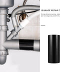 Waterproof Leak Repair Tape For Pipes And Garden Hoses, Heavy Duty Adhesive Sealant, 20cm By 1.5m Black installed on pipe