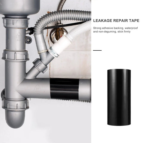 Heavy Duty Waterproof Repair Tape For Leaks And DIY Fixes Sealing Outdoor Plumbing Buckets Awnings Water Pipes And More 20cm By One And A Half Meters Ultra Strong Adhesive Mending Tape For Quick Fixes And Neat Seals applied on a pipe