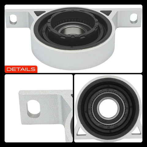 Upgrade Your Bmw 5 Series E60 F10 Ride With This Heavy Duty Driveshaft Center Support Carrier Bearing showing black rubber and silver metal design.
