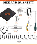 63-Piece Sofa Upholstery Spring Replacement Kit with springs, nails, clips, hooks, tools, and fabric measurements displayed
