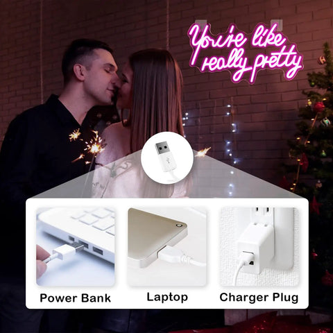 Youre Like Really Pretty Pink Neon Sign LED Light For Wall Decor USB Dimmable Switch Ideal For Bedroom Living Room Home Decor Parties