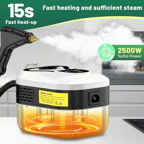 2500W Handheld High Temperature Pressurized Steam Cleaner with 4.5 Bar High Pressure Steam, device and steam nozzle