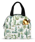 Insulated Lunch Bag For Women And Men Portable Lunch Tote with cactus print and eco-friendly lining keeps food fresh warm cold