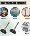Rock Solid 4 Pack Adjustable M8 x 50mm Leveling Feet Featuring Hella Durable Nylon Bases And Heavy Duty Swivel Casters For Tables Desks Shelves Built Tough To Level Out Your Setup Smoothly displayed with furniture.