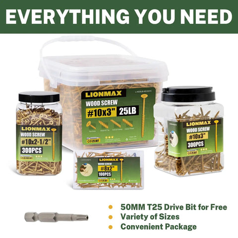 Heavy Duty Torx Deck Screws Size 8 X 1.5 Inch Tan Coated Wood Fasteners Hella Durable And Built Like A Tank For All Your Outdoor Deck Builds 100 Pcs Pack