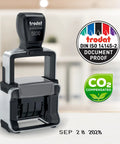 Heavy Duty Self Inking Date Stamp Built Tough For Busy Shops And Stores Runs Smooth With Zero Mess covers ten year range in black design.