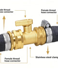 Heavy Duty Hose Repair Connector Kit With Brass Fittings And Stainless Clamps To Fix Leaks Fast On Standard 3/4 Inch Garden Hoses Easy Setup For DIY Plumbing Pros And Homeowners Who Need A Solid Fix Today. brass hose repair connector with male and female threads, 3/4 inch