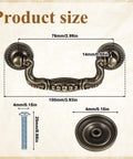 Bronze Vintage Drawer Pull Handles Set Of 4 With Mounting Screws Antique Drop Bail Hardware dimensions and close-up
