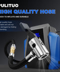 12V Car Tire Inflator Portable Air Compressor With Digital Pressure Gauge And Emergency LED Light, high-quality hose