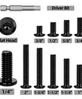 30 Pcs 1/4-20 X 1/2 Flat Head Socket Cap Screws Set With 304 Stainless Steel Black Coating Full Thread Furniture Bolts
