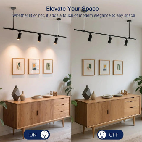12W LED J Type Track Lighting Heads, 75W Equivalent, 3000K Soft White, CRI90, installed in modern living room setting