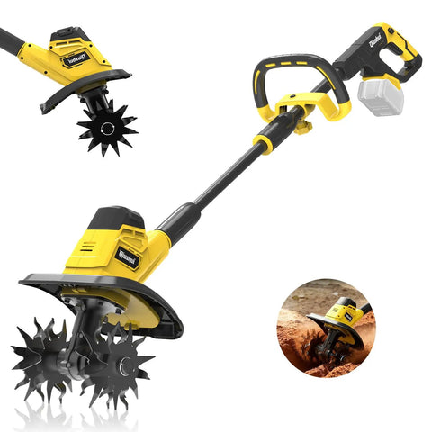 Cordless Garden Tiller Tool Only For Lawn And Garden 360 RPM Rototiller with DeWalt 20V MAX battery and 9 inch tilling width