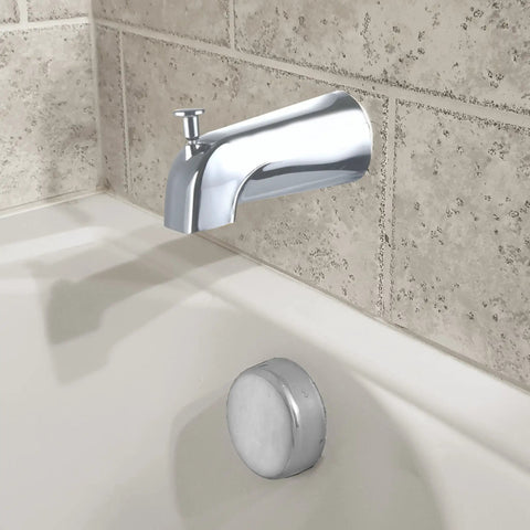Tub Spout With Front Pull Up Diverter In Chrome Finish For Replacement Fits Half Inch Threaded Pipe Connections Only Not Slip On