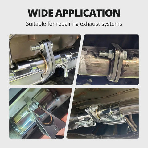 Beefed Up Two Bolt Exhaust Flange Repair Piping Kit Built With Tough As Nails 304 Stainless Steel showing fittings for exhaust repair.